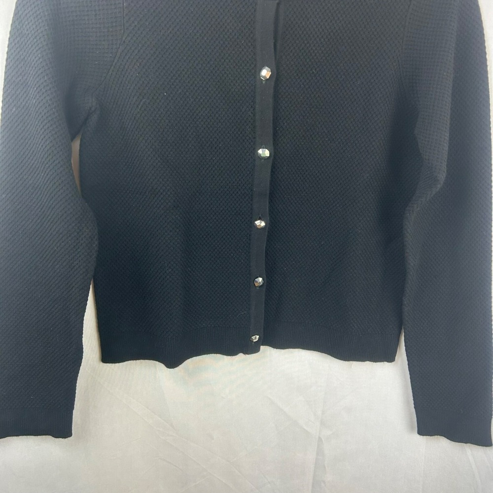 NEW Milly Minis Textured Cardigan Sweater Girls 14 Crew Neck Long‎ Sleeves Black - Picture 4 of 7